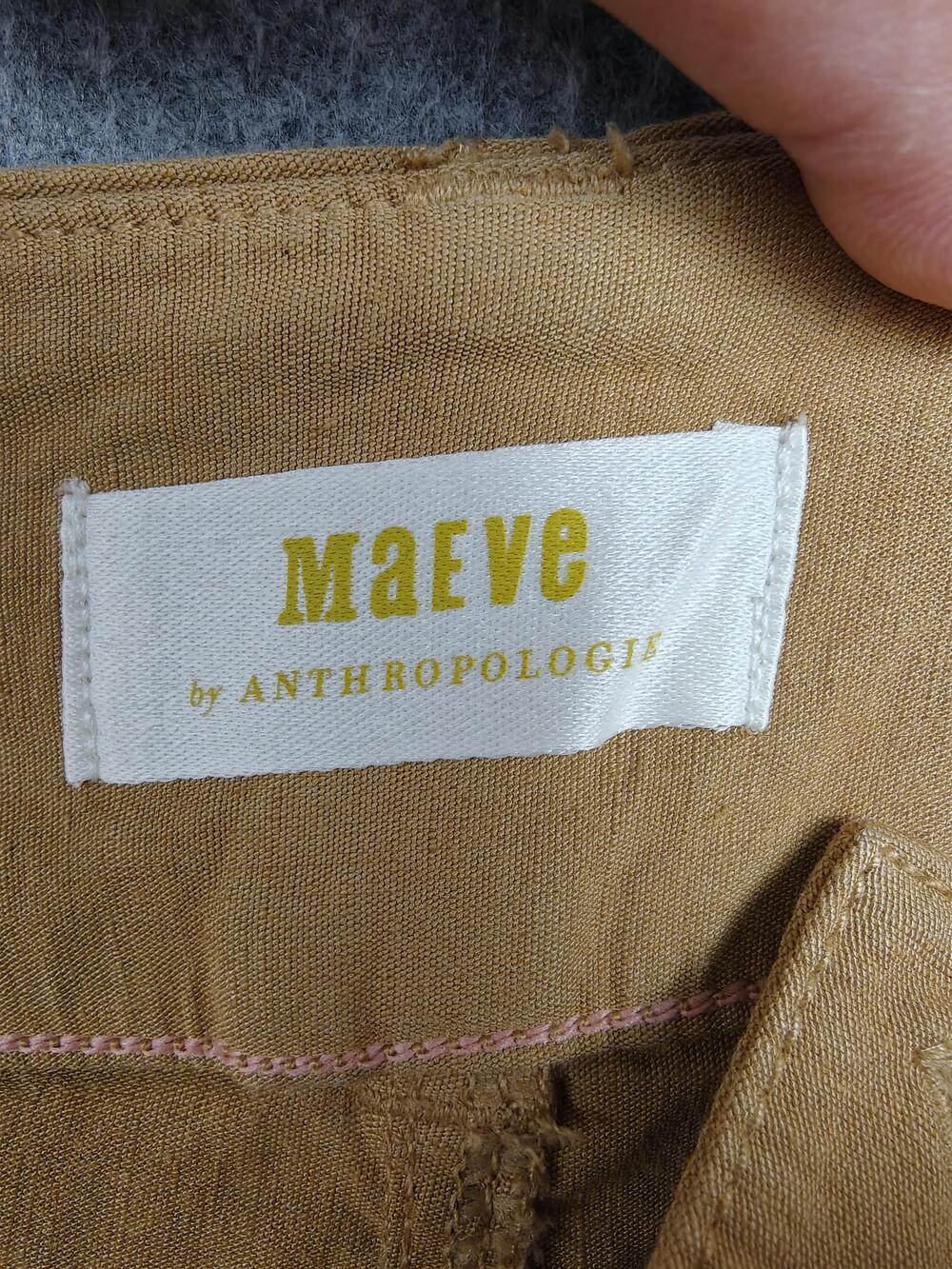 Maeve Pants Womens 31x25 Beige Khaki Wide-Leg Relaxed Flat Front Pockets - Picture 4 of 12
